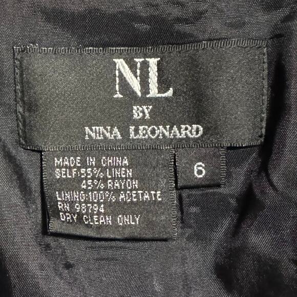 Nina Leonard LBD - Little Black Dress Linen Sheath Size 6 Sleeveless Career‎ - Picture 9 of 11